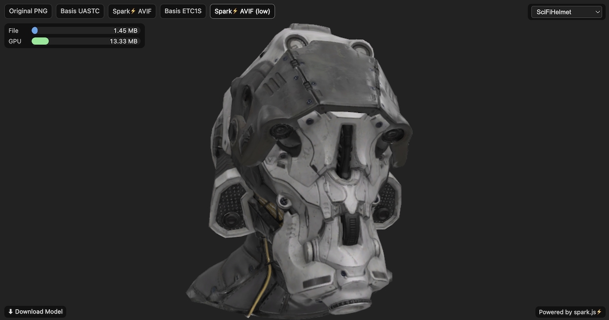 spark.js glTF demo screenshot